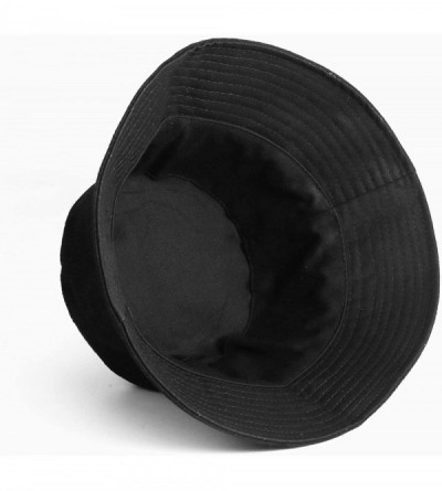 Bucket Hats Reversible Bucket Hats for Women- Trendy Cotton Twill Canvas Leather Sun Fishing Hat Fashion Cap Packable - CZ196...