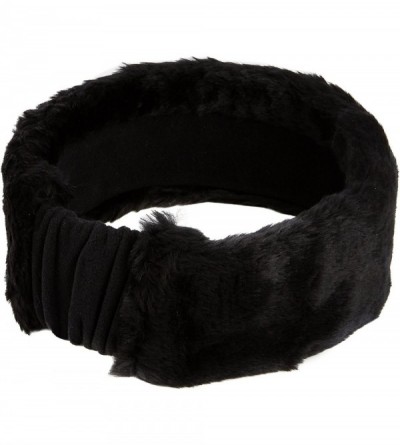 Cold Weather Headbands Vermont Collection Women's Fancy Fur Headband- Fleece Lined Faux Fur - Black - C2112Q9UJND $51.01