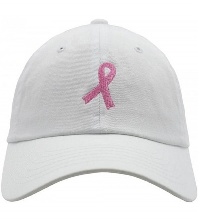 Baseball Caps Pink Ribbon Dad Hat - White - C5188QQDY69 $23.63