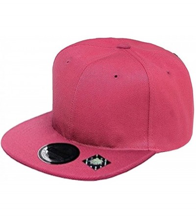 Baseball Caps Blank Solid Plain Flat Visor Snapback - Hot Pink - CN1889X3M5O $11.32