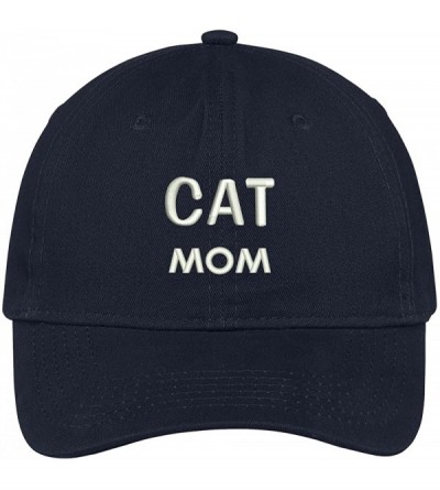 Baseball Caps Cat Mom Embroidered Low Profile Deluxe Cotton Cap Dad Hat - Navy - CQ12O42RE9S $37.38