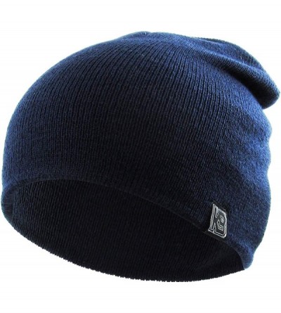 Skullies & Beanies Thick and Warm Mens Daily Cuffed Beanie OR Slouchy Made in USA for USA Knit HAT Cap Womens Kids - C811NS8S...