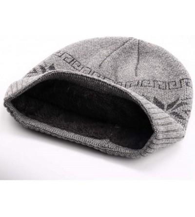 Skullies & Beanies Men's Winter Hat Warm Knitted Wool Thick Beanie Skull Cap for Men Women Gifts - Gray - CV192TOEX4K $10.95