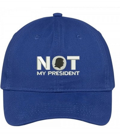 Baseball Caps Not My President Embroidered Soft Low Profile Cotton Cap Dad Hat - Royal - CF17X0I4H5W $13.51