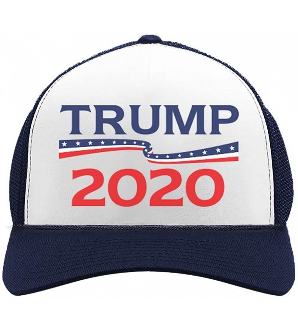 Baseball Caps Trump 2020 Hat President Donald Trump Campaign Mesh Cap Trucker Hat - Navy/White - CH18D0T6O5O $12.00