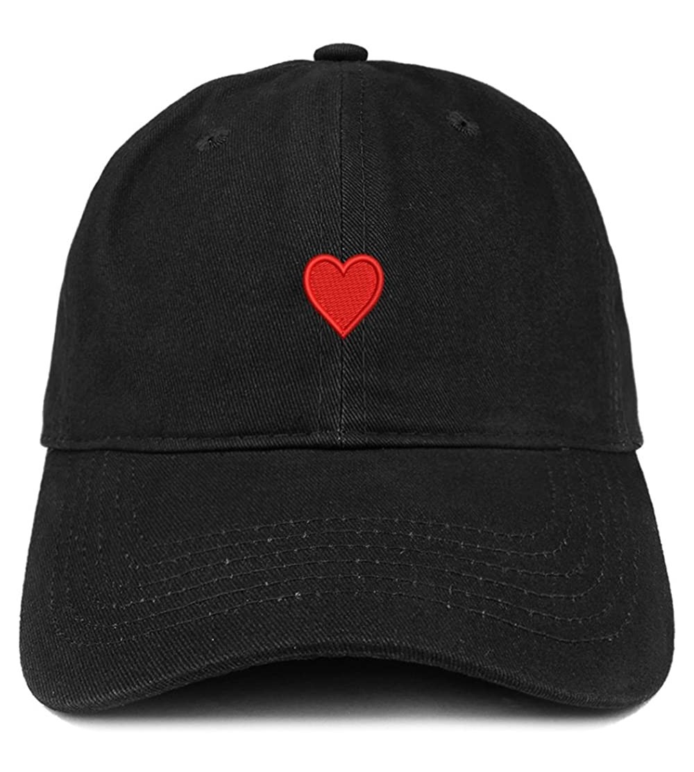 Baseball Caps Emoticon Heart Embroidered Cotton Adjustable Ball Cap Dad Hat - Black - C012MYDDO75 $18.32