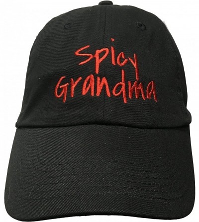 Baseball Caps Spicy Grandma - Black Embroidered Ball Cap - CH12LUSGQ2X $17.07