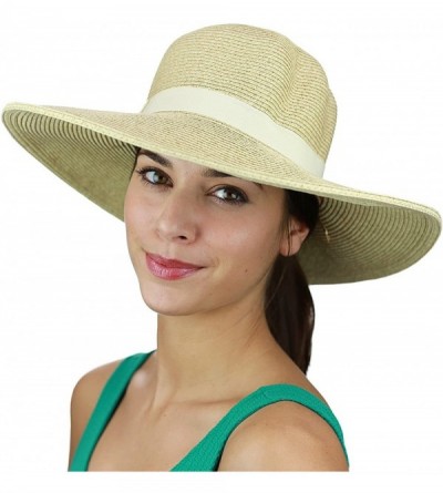 Sun Hats Women's Solid Color Band with Tassel Summer Beach Floppy Brim Sun Hat - Sand - CT17YTW4OLK $10.29