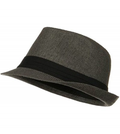 Fedoras Mens Womens Short Brim Structured Straw Fedora Hat Summer Sun Hat - Grey - CP18CO0AN94 $12.38