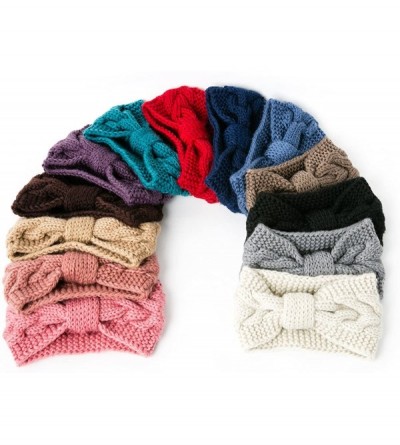 Cold Weather Headbands Women's Chunky Cable Knitted Turban Headband Ear Warmer Head Wrap - 1 Black - CN12B1O92QN $8.27