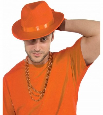 Fedoras Men's Deluxe Adult Fedora Hat - Orange - C511FJTC7HX $44.29