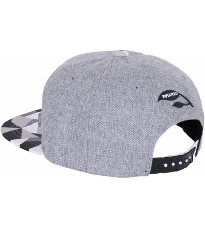 Baseball Caps Animal Paper Folding Rubber Logo Flat Bill Snapback Hat Baseball Cap - Panda Grey - CS128RPTA5V $24.89