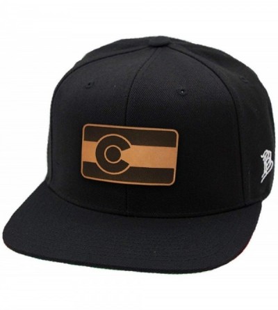 Baseball Caps 'The Colorado' Leather Patch Hat Snapback - Heather Grey/Black - CG18IGQ8GQQ $47.23