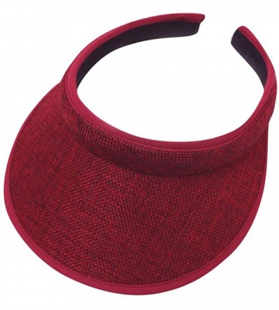 Visors Ultralight Visor with Twill- Moisture Wicking and Reflective Sports Visor- Multiple Colors - Red - CW18SQMW6EM $17.38