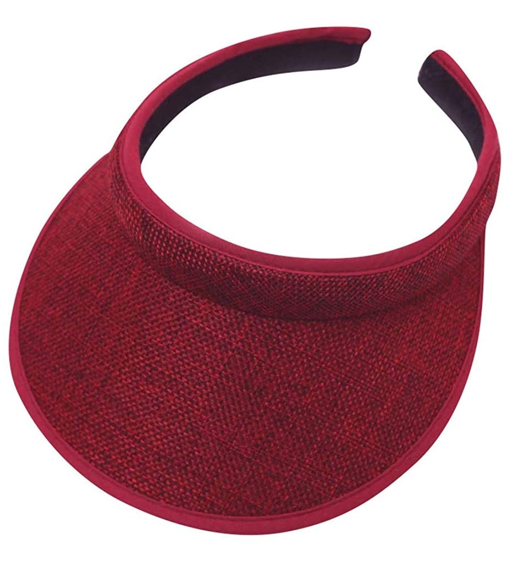 Visors Ultralight Visor with Twill- Moisture Wicking and Reflective Sports Visor- Multiple Colors - Red - CW18SQMW6EM $9.27