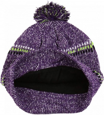 Skullies & Beanies Unisex Pack of 6 Acrylic Assorted Knit Beanie & Visor Hats - (6-pack) bright Pompom - CG18L64SA3U $9.50