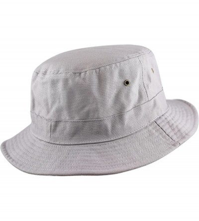 Bucket Hats 100% Cotton Canvas & Pigment Dyed Packable Summer Travel Bucket Hat - 1. Canvas - Grey - CS18DQ35Y7L $12.60