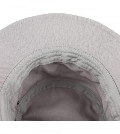 Bucket Hats 100% Cotton Canvas & Pigment Dyed Packable Summer Travel Bucket Hat - 1. Canvas - Grey - CS18DQ35Y7L $12.60