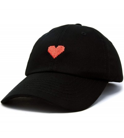Baseball Caps Pixel Heart Hat Womens Dad Hats Cotton Caps Embroidered Valentines - Black - CC180LXHWL7 $25.73