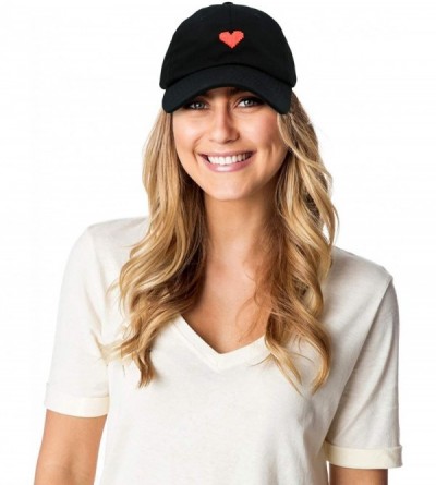 Baseball Caps Pixel Heart Hat Womens Dad Hats Cotton Caps Embroidered Valentines - Black - CC180LXHWL7 $9.54