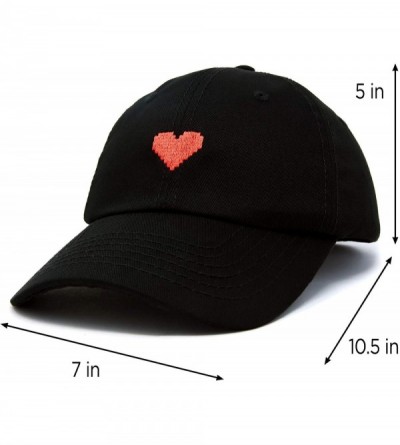 Baseball Caps Pixel Heart Hat Womens Dad Hats Cotton Caps Embroidered Valentines - Black - CC180LXHWL7 $9.54