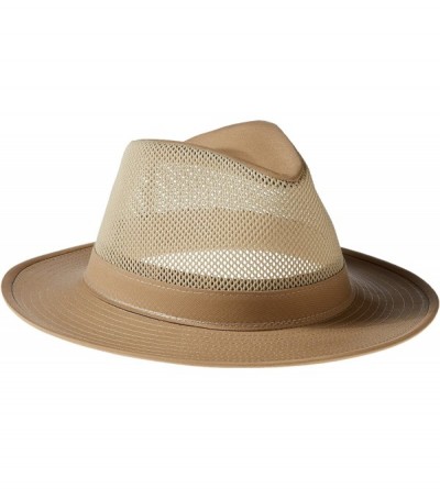 Cowboy Hats Men's Hiker Crushable Mesh Breezer UPF 50+ Hat - Khaki - CT115WT3SRN $23.59