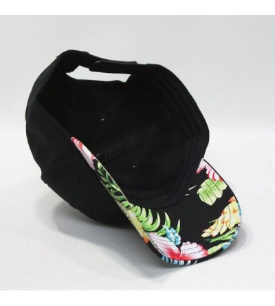 Baseball Caps Premium Floral Hawaiian Cotton Twill Adjustable Snapback Hats Baseball Caps - Hawaiian/Black/Black - C2124KPG33...