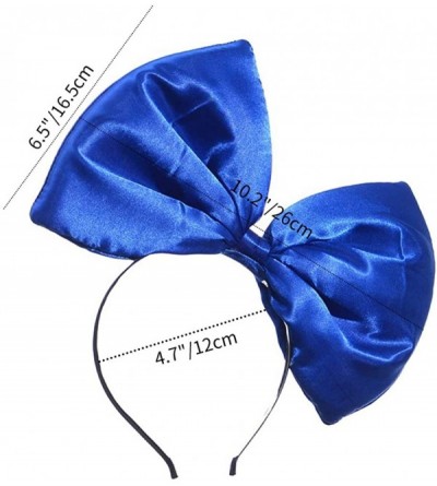 Headbands Women Huge Bow Headband Cute Bowknot Hair Hoop for Halloween Cosplay - Blue - CJ186U79TM2 $9.23
