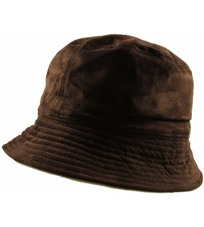Bucket Hats Ladies Suede/Corduroy Reversible Bucket - Brown/Tan - C5125A3HH21 $18.58
