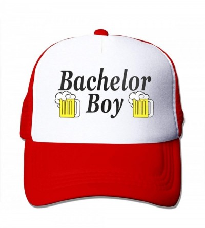 Baseball Caps Men's Bachelor Boy Party Trucker Caps Adjustable Mesh Baseball Hats Red - C218QI62RLU $8.66