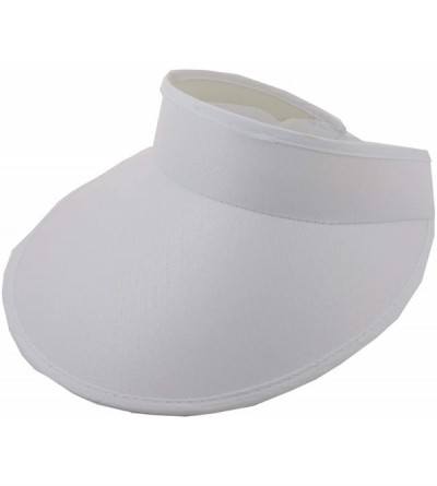 Visors Women Wide Brim Visor Hat UV Sunblock Sun Protection Beach Sports Tennis Golf Hats - White - C312MX27A7Z $32.15