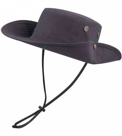 Sun Hats Men Women Outdoor Sun Hat with Wide Brim UPF 50+ Summer Mesh Cap with Flap Cover - A-grey - C718UARMMHS $9.29