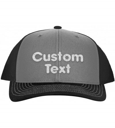 Baseball Caps Custom Embroidered C112 Trucker Hat - Your Text Here - Personalized Text - CP07 - Grey \ Steel - C918TSNWCL6 $2...