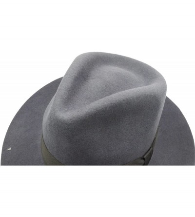 Fedoras Felt Fedora Wool Hat Classic Manhattan Mens Indiana Jones Hats Gangster Stain Unisex - Grey - CD18CU8TQTE $24.72