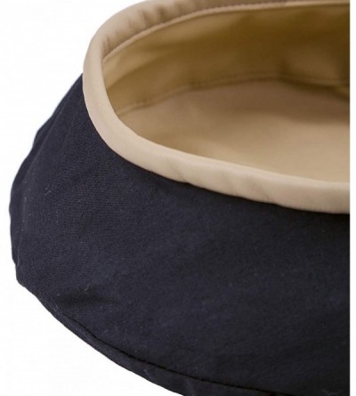Berets Classic PU Leather French Beret Hat for Women- Adjustable Solid Color Artist Painter Cap - Khaki - C818YSS7MTD $13.84
