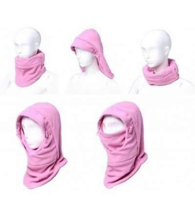 Skullies & Beanies Children's Winter Windproof Cap Thick Warm Face Cover Adjustable Ski Hat - Pink 1 - CS186QE7WHY $11.32