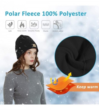 Skullies & Beanies Winter Fleece Beanie Hat Outdoor Warm Watch Cap Cold Weather Military Tactical Skull Cap for Men&Women - B...