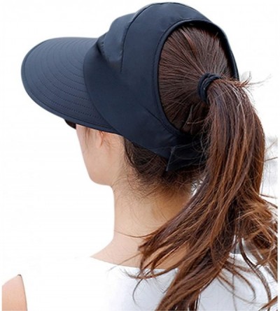 Sun Hats Sun Hats for Women Wide Brim UV Protection Sun Hat Summer Beach Packable Visor - _Khaki+ Black - CN18D0AEWKH $13.78