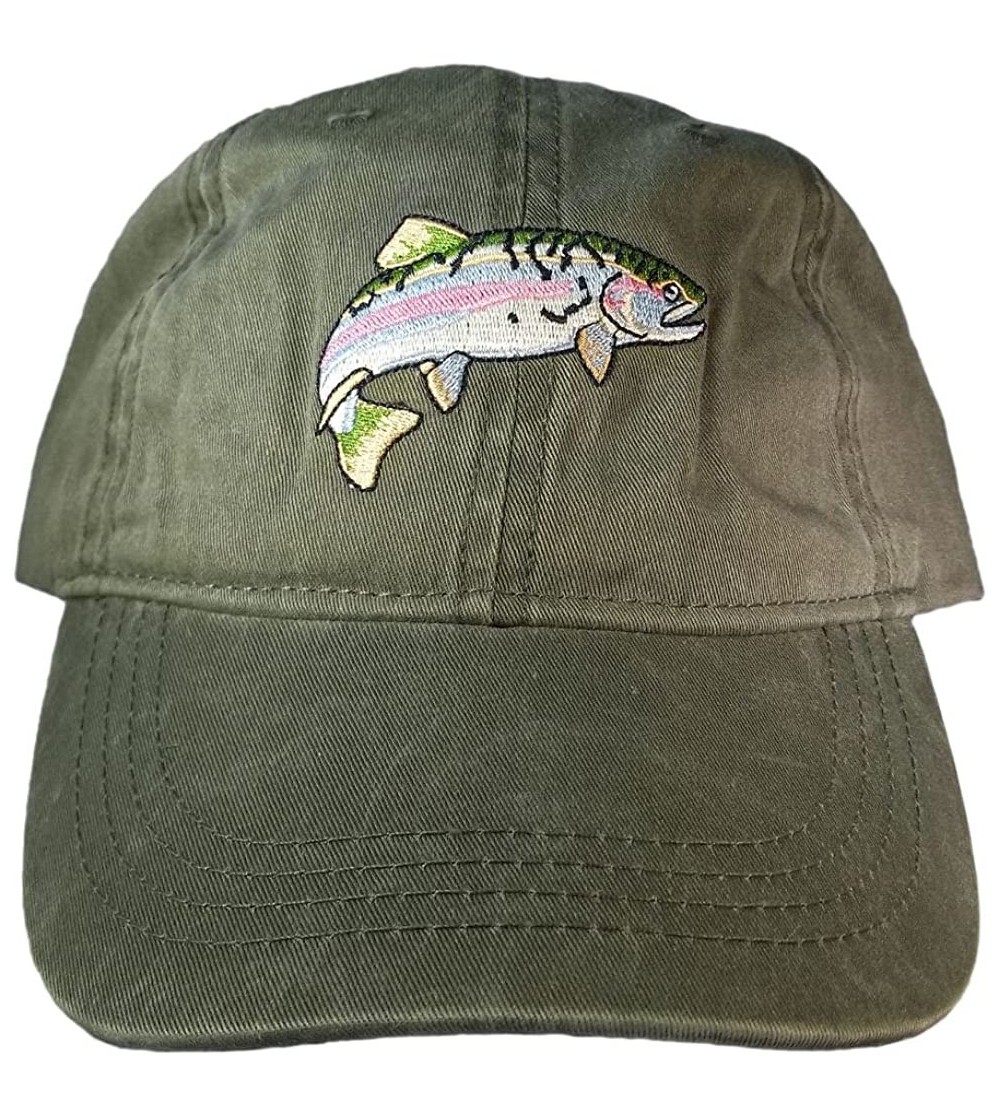 Baseball Caps Embroidered Wildlife Rainbow Trout Baseball Cap - CX12KQFWVD9 $22.64