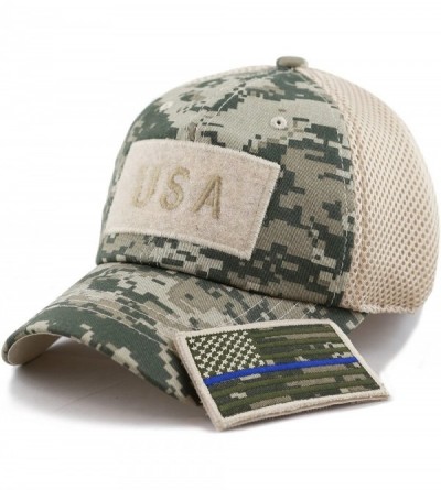 Baseball Caps Cotton & Pigment Low Profile Tactical Operator USA Flag Patch Military Army Cap - Usa- Digi Camo-blue Line - CG...