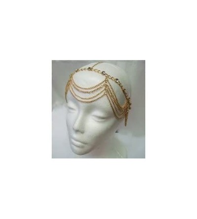 Headbands Head Jewelry ~ Silvertone Head Chain with Crystals Headband (Ihc1019-sil) - CX11F6MN6KP $15.78
