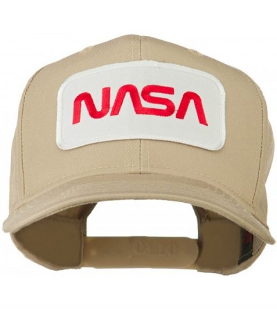 Baseball Caps NASA Logo Embroidered Patched High Profile Cap - Khaki - CS11MJ3T5YP $40.18
