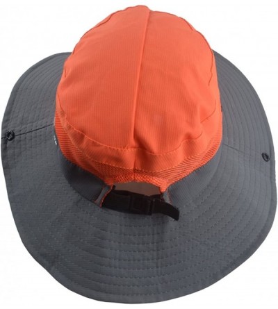 Sun Hats Women's Sun Hat Sun UV Protection Bucket Hat Boonie Safari Cap for Summer Beach - Orange - C418R6XHSZ3 $23.19