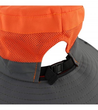 Sun Hats Women's Sun Hat Sun UV Protection Bucket Hat Boonie Safari Cap for Summer Beach - Orange - C418R6XHSZ3 $24.70