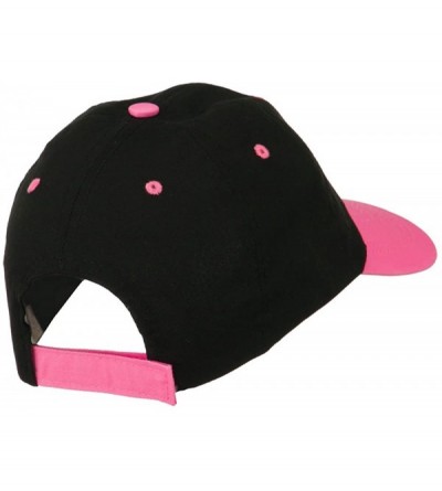 Baseball Caps 6 Panel Light Weight Two Tone Brushed Cotton Twill Cap - Black Neon Pink - CZ11M6K0R9N $21.28