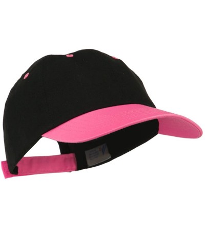 Baseball Caps 6 Panel Light Weight Two Tone Brushed Cotton Twill Cap - Black Neon Pink - CZ11M6K0R9N $21.28