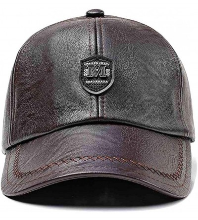 Newsboy Caps Fashion Emblem Autumn Winter PU Leather Men's Baseball Cap Waterproof Windproof Outdoor Sports Hat With Earflaps...