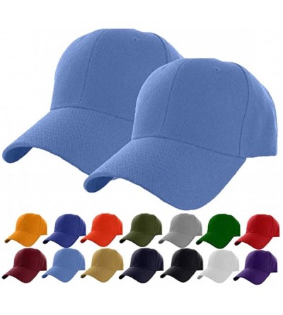 Baseball Caps Plain Adjustable Baseball Cap Classic Adjustable Hat Men Women Unisex Ballcap 6 Panels - Light Blue/Pack 2 - C1...