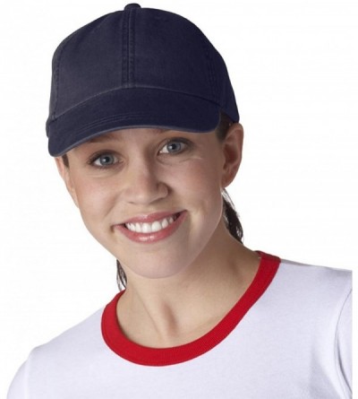 Baseball Caps Optimum Pigment Dyed-Cap - White - Navy - CC118PEAH0H $12.51