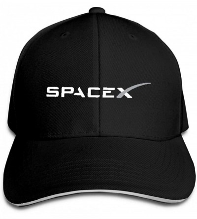 Baseball Caps SPACEX Unisex Adjustable Baseball Caps Peaked Sandwich Hat Sports Outdoors Snapback Cap - Black - CZ18QXHUICN $...